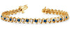 3.92CT DIAMOND & AAA SAPPHIRE 14KT YELLOW GOLD CLASSIC S DESIGN TENNIS BRACELET