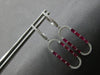 1.32CT DIAMOND & AAA RUBY 14KT WHITE GOLD ROUND & BAGUETTE FUN HANGING EARRINGS