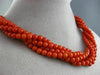 ESTATE LARGE AAA NATURAL CORAL 14KT YELLOW GOLD MULTI STRAND BEAD NECKLACE 25638