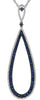 1.34CT DIAMOND & AAA SAPPHIRE 14KT WHITE GOLD ELONGATED OPEN TEAR DROP PENDANT