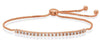 ESTATE .67CT DIAMOND 14K ROSE GOLD 3D CLASSIC ADJUSTABLE FUN BAR TENNIS BRACELET