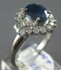 1.79CT DIAMOND & AAA SAPPHIRE PLATINUM 3D OVAL ROUND & BAGUETTE ENGAGEMENT RING