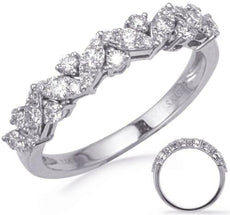 .53CT DIAMOND 14KT WHITE GOLD ROUND & MARQUISE SHAPE CRISS CROSS MULTI LEAF RING