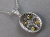 .43CT DIAMOND 18K 2 TONE GOLD 3D ROUND & PRINCESS FILIGREE OVAL FLOATING PENDANT