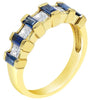 1.40CT DIAMOND & AAA SAPPHIRE 14KT YELLOW GOLD PRINCESS & BAGUETTE WEDDING RING