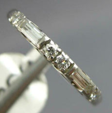.18CT DIAMOND PLATINUM ROUND & BAGUETTE SEMI ETERNITY FILIGREE ANNIVERSARY RING
