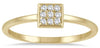ESTATE .09CT DIAMOND 14KT YELLOW GOLD 3D CLASSIC CLASSIC SQUARE PAVE LOVE RING