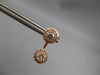 1.20CT DIAMOND 14KT ROSE GOLD 3D DOUBLE SOLITAIRE HALO FLOWER HANGING EARRINGS