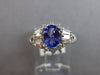 1.42CT DIAMOND & AAA TANZANITE 14K WHITE GOLD 3D OVAL & BAGUETTE ENGAGEMENT RING