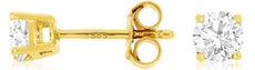 ESTATE .75CT DIAMOND 14KT YELLOW GOLD 3D CLASSIC ROUND 4 PRONG STUD EARRINGS