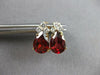 LARGE 3.30CT DIAMOND & AAA GARNET 14KT 2 TONE GOLD 3D PEAR SHAPE EARRINGS #27695