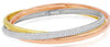 EXTRA LARGE 6.42CT DIAMOND 18KT TRI COLOR GOLD MULTI ROW TRINITY BANGLE BRACELET