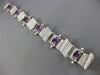 WIDE AGL CERTIFIED 26.43CT DIAMOND & PURPLE SAPPHIRE PLATINUM 3D TENNIS BRACELET