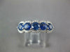 ESTATE 1.49CT DIAMOND & AAA SAPPHIRE 18KT WHITE GOLD 3D 5 STONE ANNIVERSARY RING