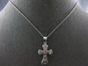 ESTATE .18CT DIAMOND 14KT WHITE GOLD MATTE & SHINY ETOILE CROSS FLOATING PENDANT
