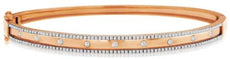 .55CT DIAMOND 14KT ROSE GOLD 3D ROUND ETOILE SEMI ETERNITY CUFF BANGLE BRACELET