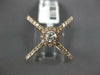 ESTATE LARGE .67CT DIAMOND 14KT ROSE GOLD ROUND HALO CRISS CROSS INFINITY RING