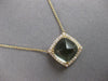 8.33CT DIAMOND & AAA GREEN AMETHYST 14KT YELLOW GOLD SQUARE HALO PYRAMID PENDANT