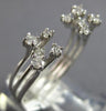 ESTATE .26CT DIAMOND 14KT WHITE GOLD ETOILE DOUBLE FLOWER TENSION FUN LOVE RING