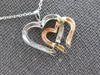 ESTATE .06CT DIAMOND 14KT WHITE & ROSE GOLD DOUBLE HEART LOVE FLOATING PENDANT