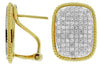 1.08CT DIAMOND 14KT YELLOW GOLD MULTI ROW RECTANGULAR CLIP ON HANGING EARRINGS