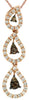 .41CT WHITE & MOCHA DIAMOND 14KT ROSE GOLD MULTI TEAR DROP FUN FLOATING PENDANT