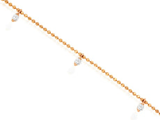 ESTATE .20CT DIAMOND 14KT ROSE GOLD 3D BY THE YARD CHANDELIER FUN BRACELET