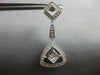 LARGE .96CT DIAMOND 18KT WHITE GOLD ROUND & PRINCESS TRIANGULAR HANGING EARRINGS