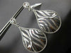 ESTATE LARGE 1.30CT DIAMOND 14K WHITE GOLD 3D TEAR DROP CLIP ON HANGING EARRINGS