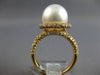 .85CT DIAMOND & AAA SOUTH SEA PEARL 18KT YELLOW GOLD CLASSIC SOLITAIRE HALO RING