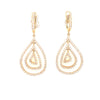 ESTATE 2.1CT DIAMOND 18K YELLOW GOLD 3D MULTI ROW TEAR DROP FUN HANGING EARRINGS