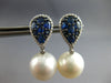 LARGE DIAMOND & AAA SAPPHIRE & SOUTH SEA PEARL 18KT WHITE & BLACK GOLD EARRINGS