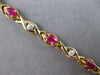 2.66CT DIAMOND & AAA RUBY 14KT YELLOW GOLD ROUND & OVAL XO LOVE TENNIS BRACELET