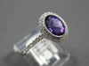 1.39CT DIAMOND & AAA AMETHYST 14KT WHITE GOLD 3D OVAL & ROUND FILIGREE LOVE RING