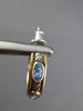 WIDE DAVID YURMAN 2.0CT BLUE TOPAZ 18K YELLOW GOLD & 925 SILVER 3D HOOP EARRINGS