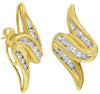 1.05CT DIAMOND 14K YELLOW GOLD 3D ROUND CHANNEL CRISS CROSS FUN HANGING EARRINGS