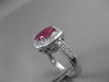 ANTIQUE 2.3CT DIAMOND & RUBY 14KT WHITE GOLD HALO DESIGN ENGAGEMENT RING #3046