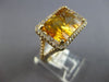 LARGE 9.67CT DIAMOND & AAA CITRINE 14KT YELLOW GOLD RECTANGULAR ENGAGEMENT RING