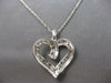 ESTATE LARGE 1.02CT DIAMOND 14KT WHITE GOLD 3D OPEN HEART LOVE FLOATING PENDANT