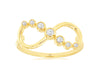 ESTATE .16CT DIAMOND 14K YELLOW GOLD ROUND GRADUATING JOURNEY INFINITY LOVE RING