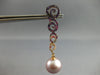 LARGE 1.38CT DIAMOND & AAA MULTI GEM & SOUTH SEA PEARL 18K ROSE GOLD 3D EARRINGS