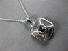2.58CT DIAMOND & AAA GARNET 14K WHITE GOLD 3D ROUND HALO SQUARE FLOATING PENDANT
