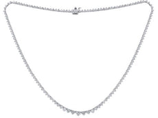 5.0CT DIAMOND 18KT WHITE GOLD 3D ROUND CLASSIC 3 PRONG ETERNITY TENNIS NECKLACE