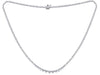 5.0CT DIAMOND 18KT WHITE GOLD 3D ROUND CLASSIC 3 PRONG ETERNITY TENNIS NECKLACE