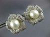 ESTATE EXTRA LARGE 2.0CT DIAMOND & AAA SOUTH SEA PEARL 14KT WHITE GOLD EARRINGS