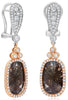 LARGE 5.08CT WHITE & SLICE DIAMOND 18KT WHITE & ROSE GOLD TEAR DROP FUN EARRINGS