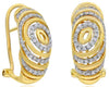 ESTATE .31CT DIAMOND 14KT YELLOW GOLD 3D MULTI OVAL FUN CLIP ON HANGING EARRINGS