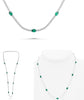 5.20CT DIAMOND & AAA EMERALD 14K WHITE GOLD 3D OVAL & ROUND BY THE YARD NECKLACE