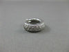 ESTATE WIDE .64CT DIAMOND PAVE 2 ROW 14KT WHITE GOLD HUGGIE EARRINGS FVS #20286