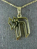 ESTATE 14KT YELLOW GOLD 3D OPEN CHAI CLASSIC LIFE PENDANT #9091